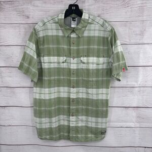 The North Face Plaid Shirt VaporWick Button Up Short Sleeve Vented Mens Medium‎